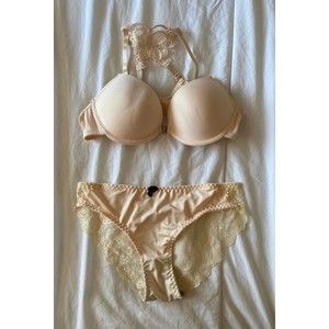 SHEIN Cream Lingerie Set Size XL 36C